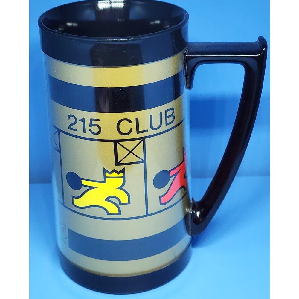 Brunswick Bowling 215 Club Tall Coffee Mug Thermo-Serv Insulated 6.5” FLAW READ